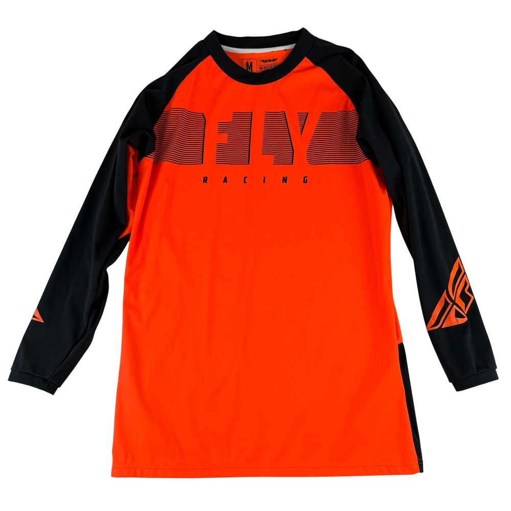 Fly Racing Windproof Jersey Mens Medium Orange Black Motocross Long Sleeve Top